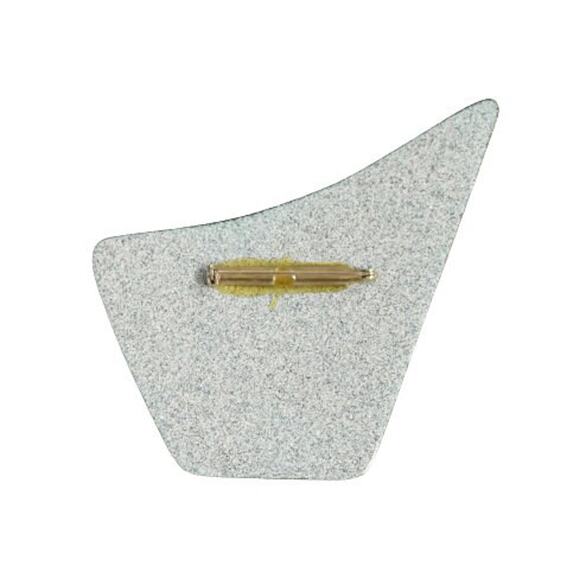 1970s Primary Colors Enamel on Metal Modernist 4 Sided Handcrafted Pin Brooch - Picture 3 of 4